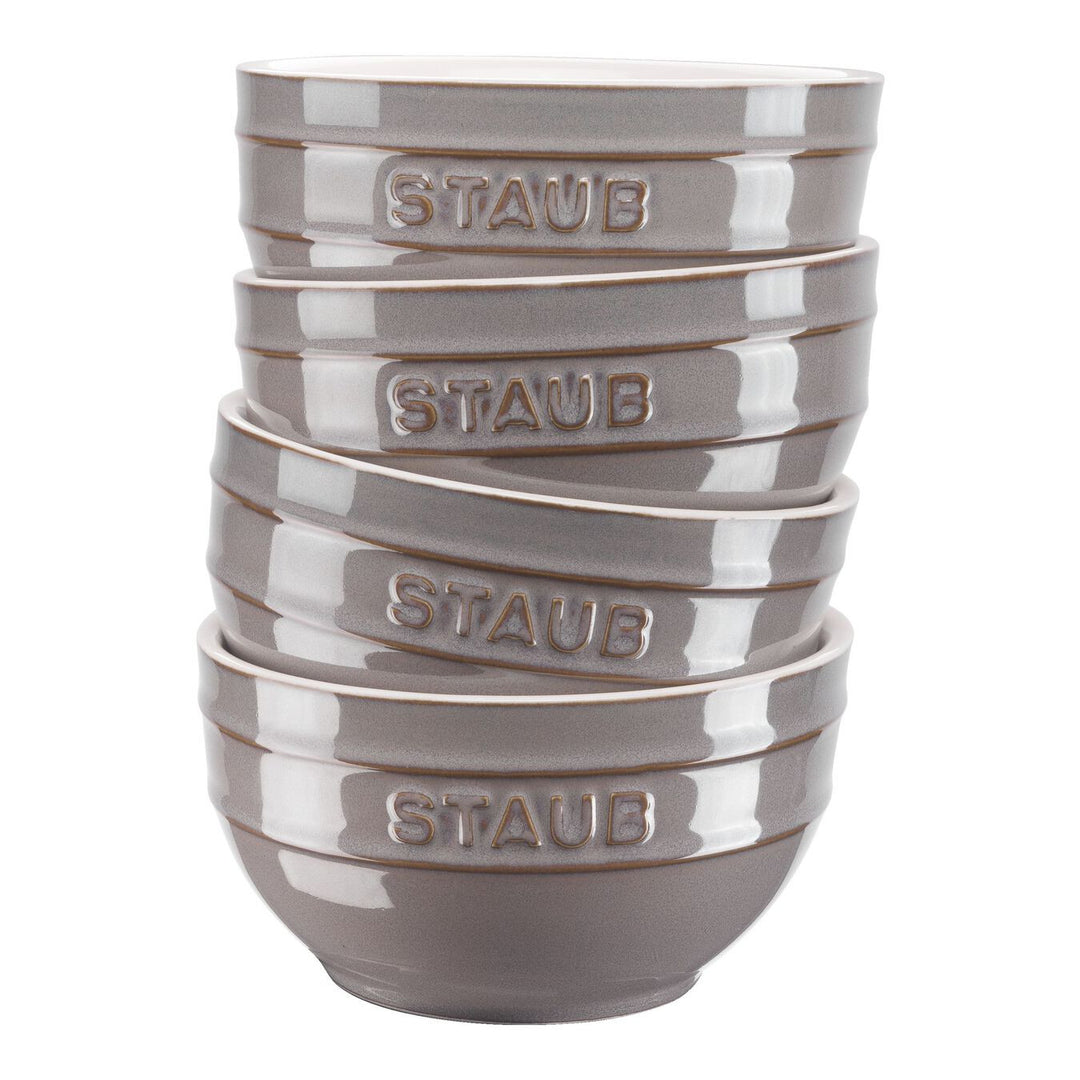 Staub ceramique - Set di ciotole 4pz grigio antico 14cm