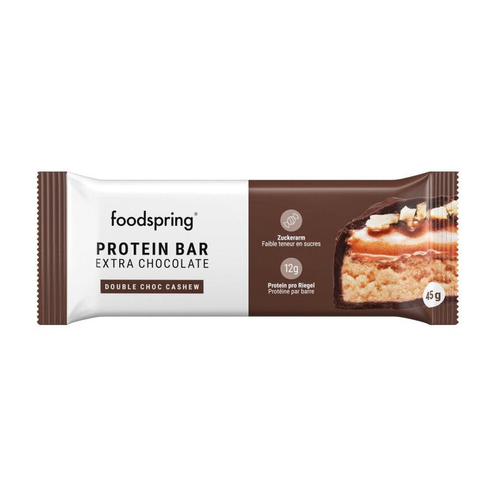 Foodspring - Barretta Proteica Extra Cioccolato Doppio Cioccolato e Anacardi