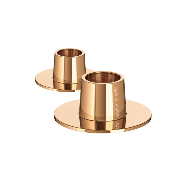 Ester & Erik - Portacandele Oro Rosa Lucido Set 2pz