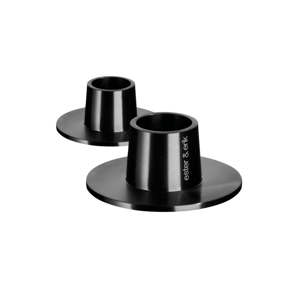 Ester & Erik - Portacandele Nero Opaco Set 2pz