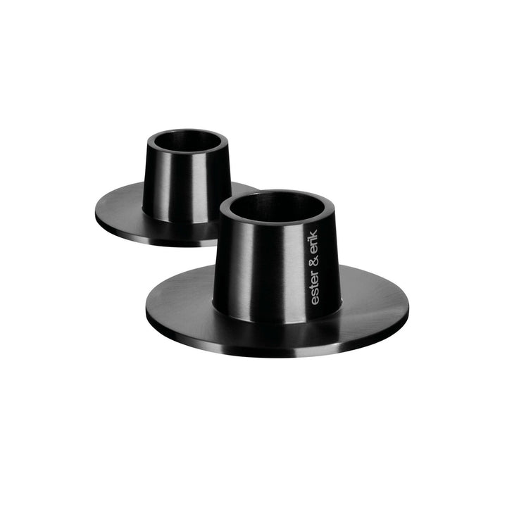 Ester & Erik - Portacandele Nero Opaco Set 2pz