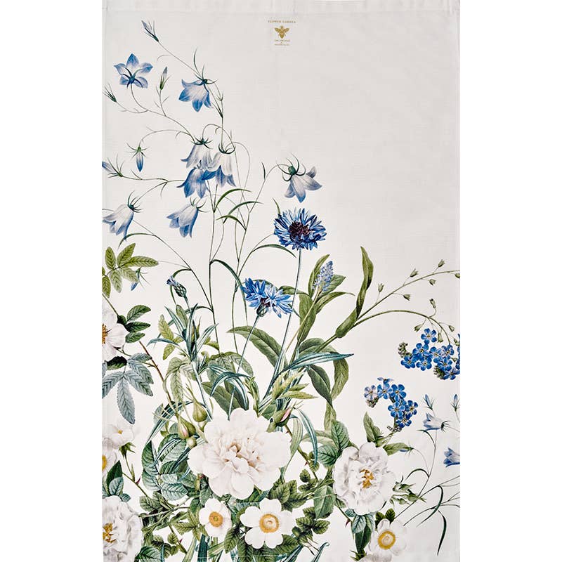 Koustrupco - Strofinaccio Fiori Blu in Cotone 100% Organico