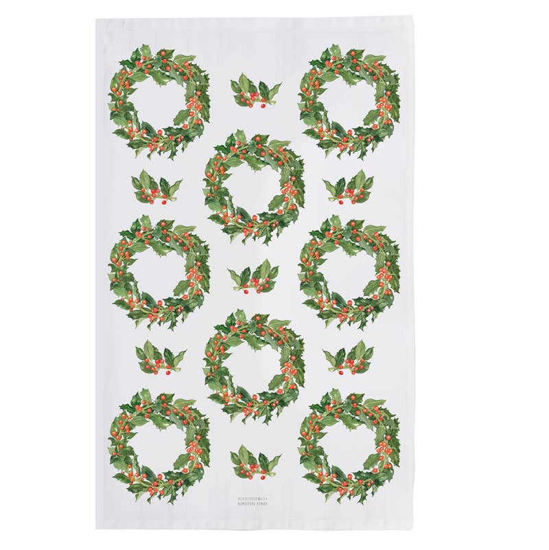 Koustrupco - Strofinaccio Ghirlanda Natale in 100% Cotone Organico