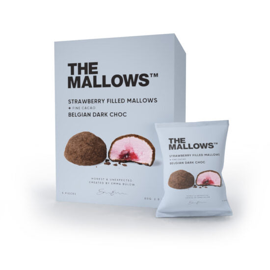 The Mallows - Marshmallow alla Fragola ricoperto di Cioccolato fondente e Cacao