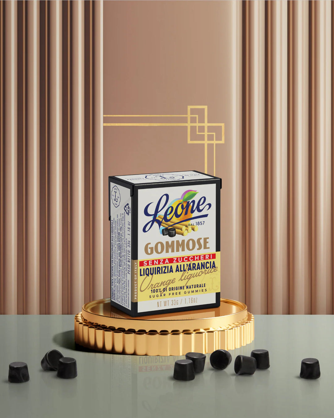 Leone - Gommose alla Liquirizia e Arancia Senza Zuccheri 33g