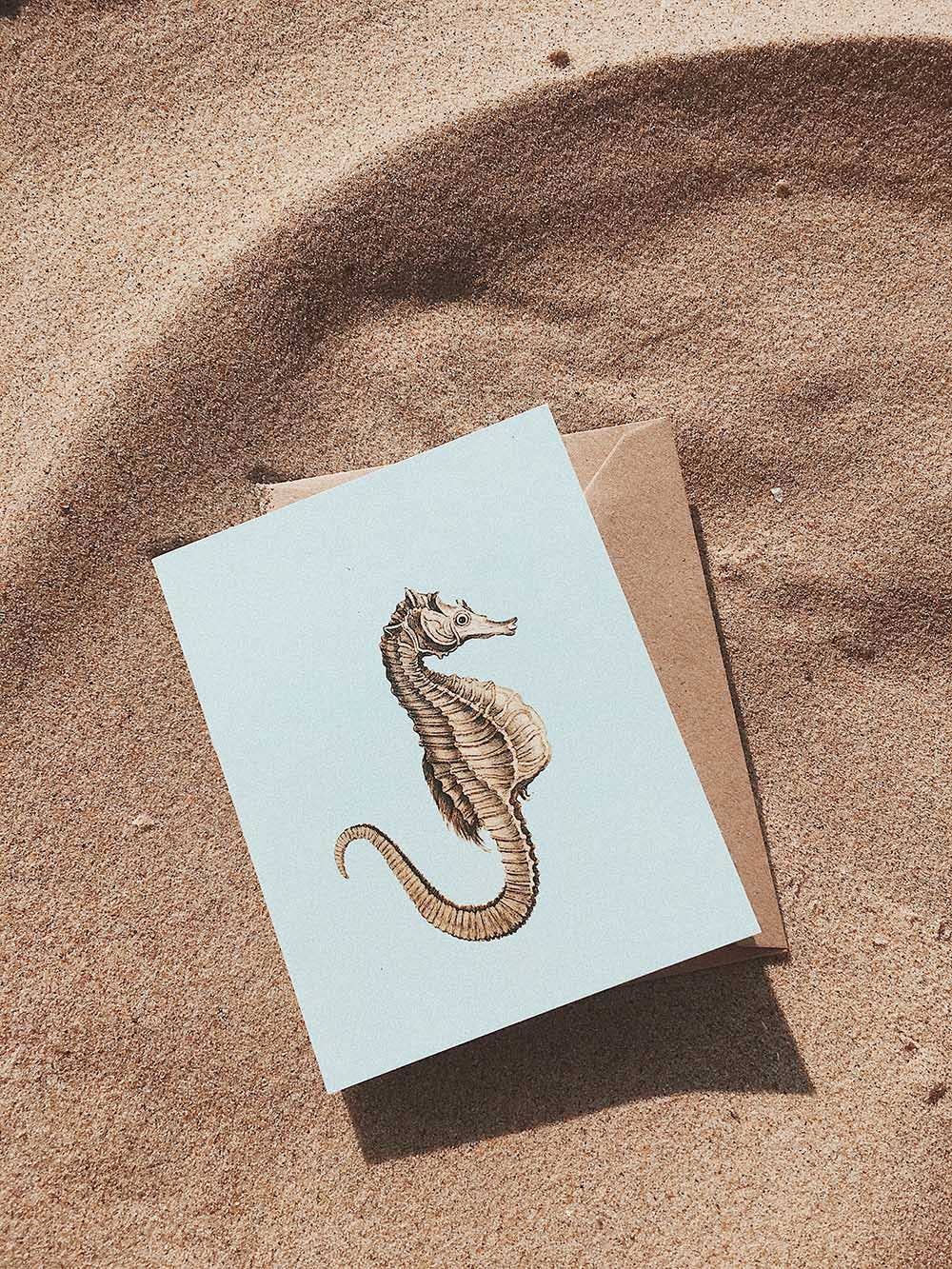 30x40 - Mini Biglietto d'Auguri Cavalluccio Marino