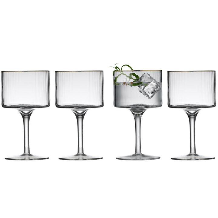 Lyngby Glas - Set di Bicchieri da Gin Tonic in Vetro Palermo Gold 4pz