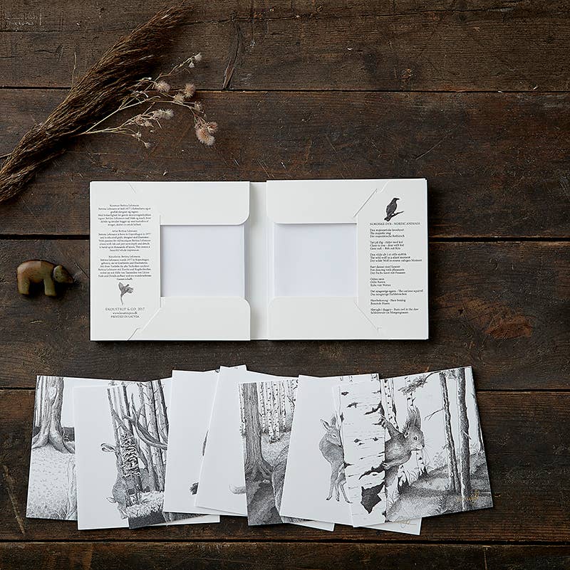 Koustrupco - Set 8 Biglietti d'Auguri "Animali del Nord"