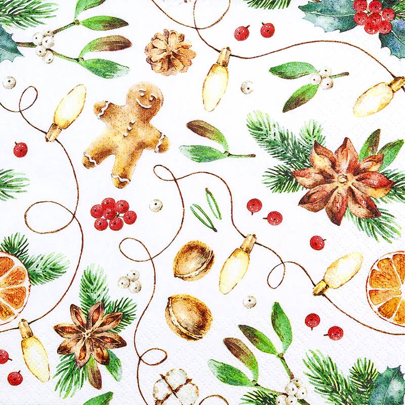 Home Fashion - Tovaglioli Natalizi in Carta "Omini di Natale"