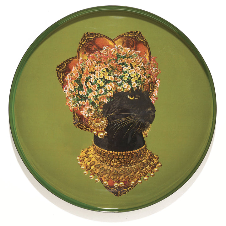 Gangzaï Design - Vassoio Rotondo In Ferro "Baghera" 33cm