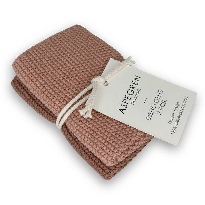Aspegren Denmark - Set Canovacci Lavorati A Maglia Color Root Beer 25x25 cm