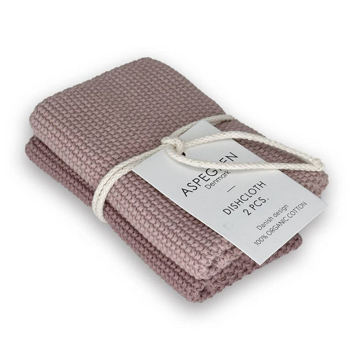 Aspegren Denmark - Set Canovacci Lavorati A Maglia Color Mauve 25x25 cm