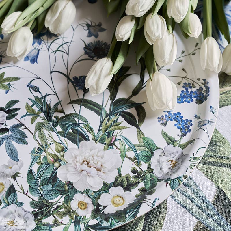 Koustrupco - Vassoio Rotondo Fiori Blu