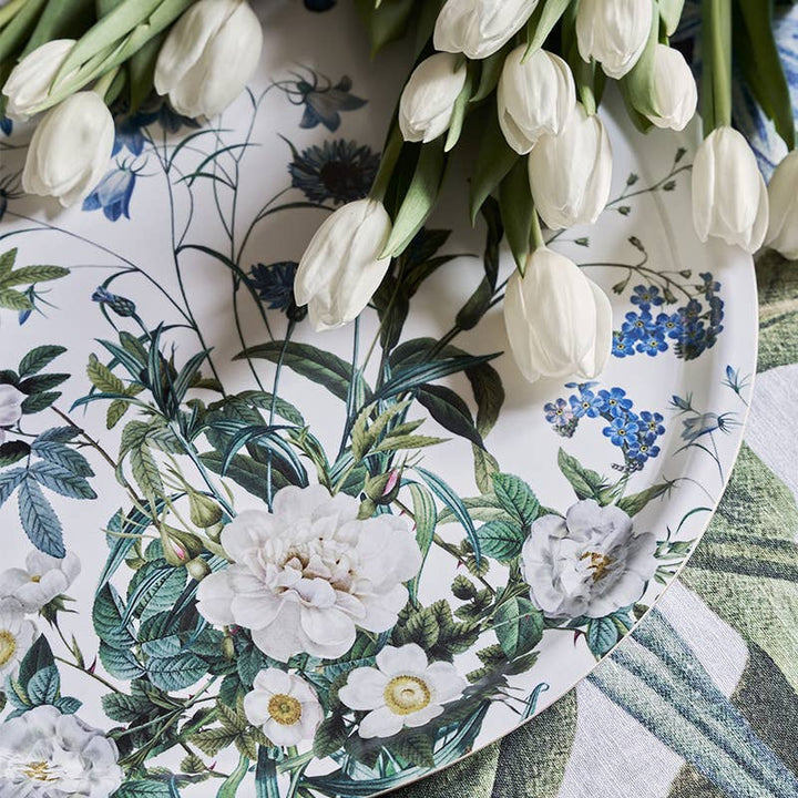Koustrupco - Vassoio Rotondo Fiori Blu
