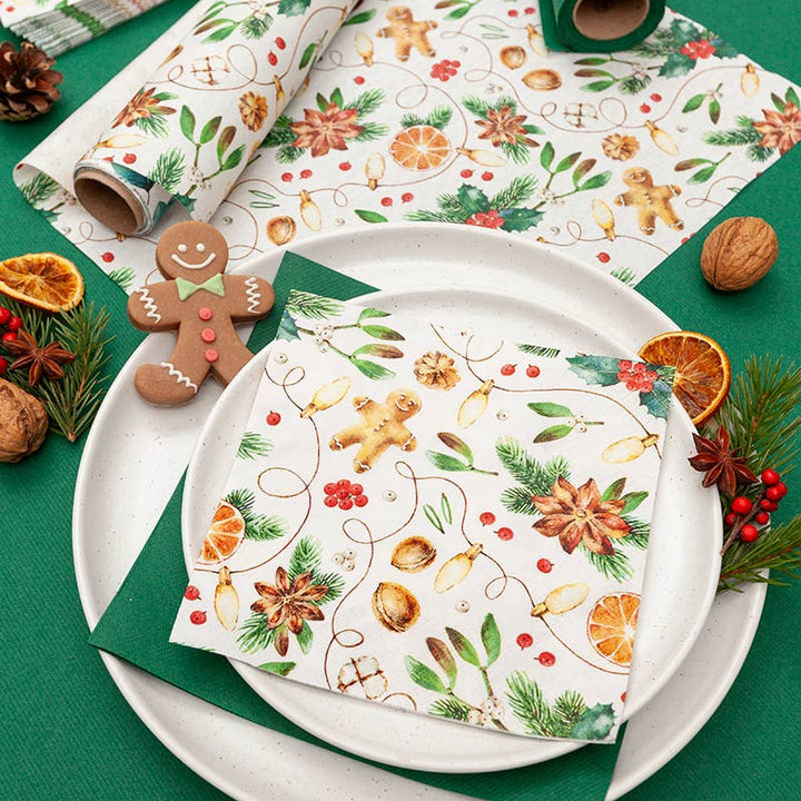 Home Fashion - Tovaglioli Natalizi in Carta "Omini di Natale"