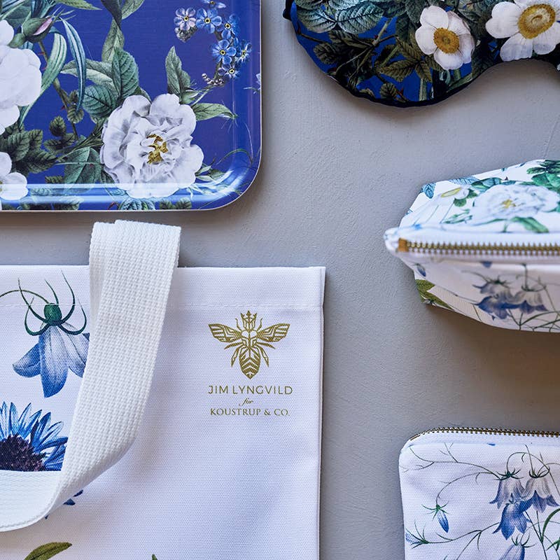 Koustrupco - Vassoio Rettangolare Fiori Blu
