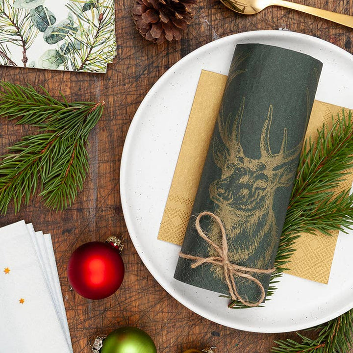 Home Fashion - Tovaglioli Natalizi in Carta "Cervo"