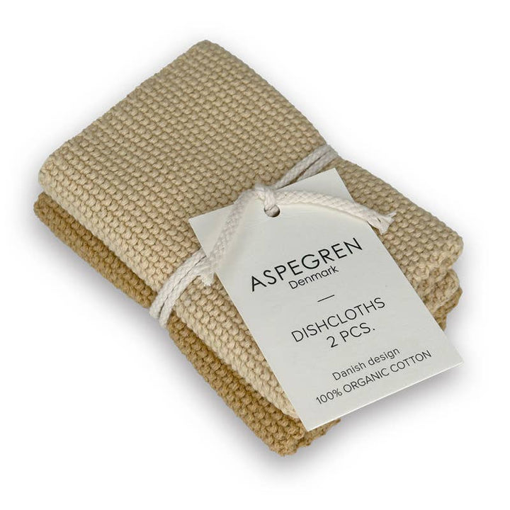 Aspegren Denmark - Set Canovacci Lavorati A Maglia Color Golden Straw 25x25 cm