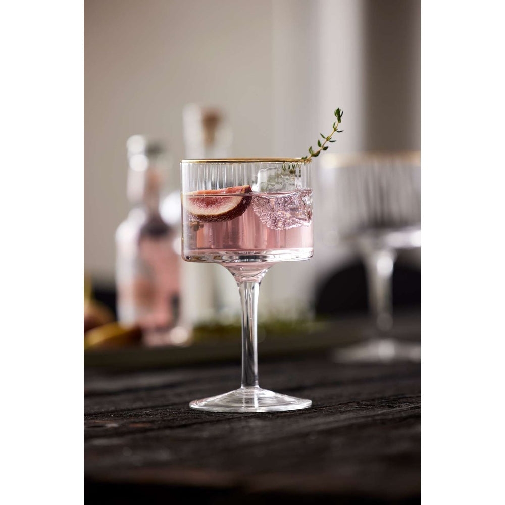 Lyngby Glas - Set di Bicchieri da Gin Tonic in Vetro Palermo Gold 4pz