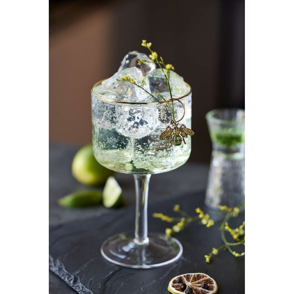 Lyngby Glas - Set di Bicchieri da Gin Tonic in Vetro Palermo Gold 4pz