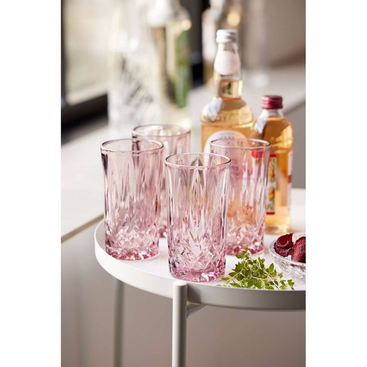 Lyngby Glas - Set di Bicchieri Highball Rosa 4pz