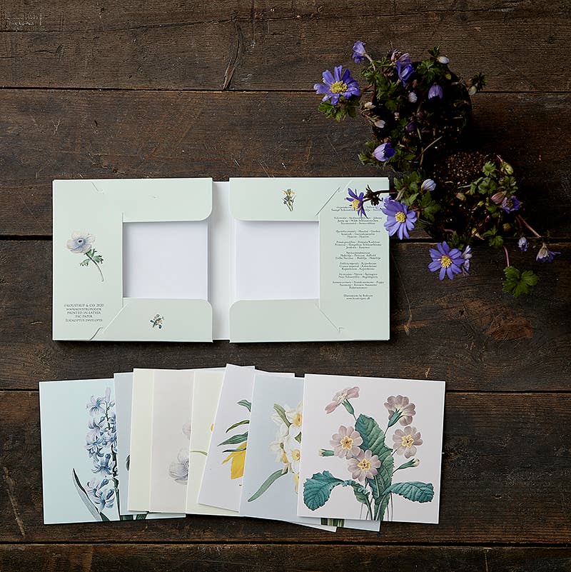 Koustrupco - Set 8 Biglietti Quadrati Primavera in Fiore