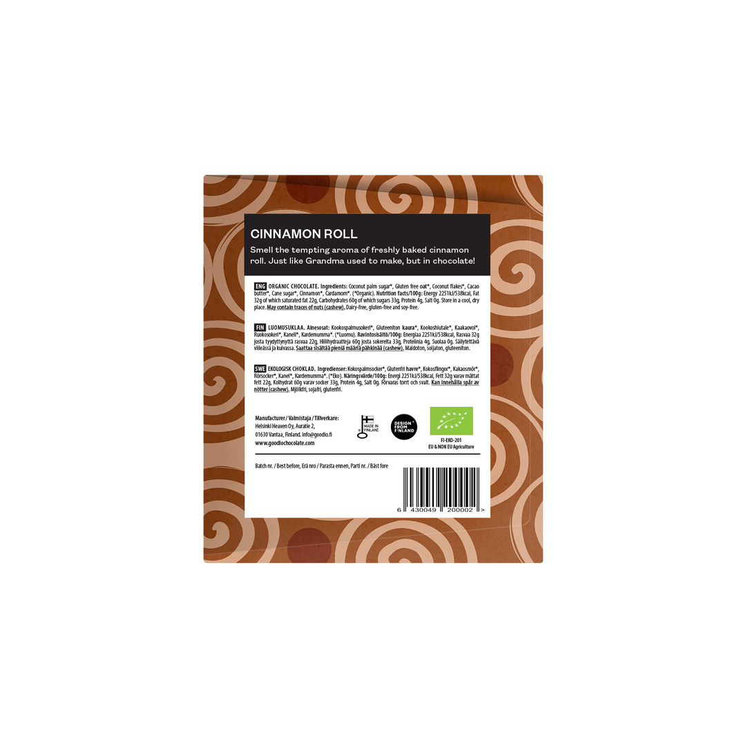 Goodio Chocolate - Cioccolato Vegano al Cinnamon Roll