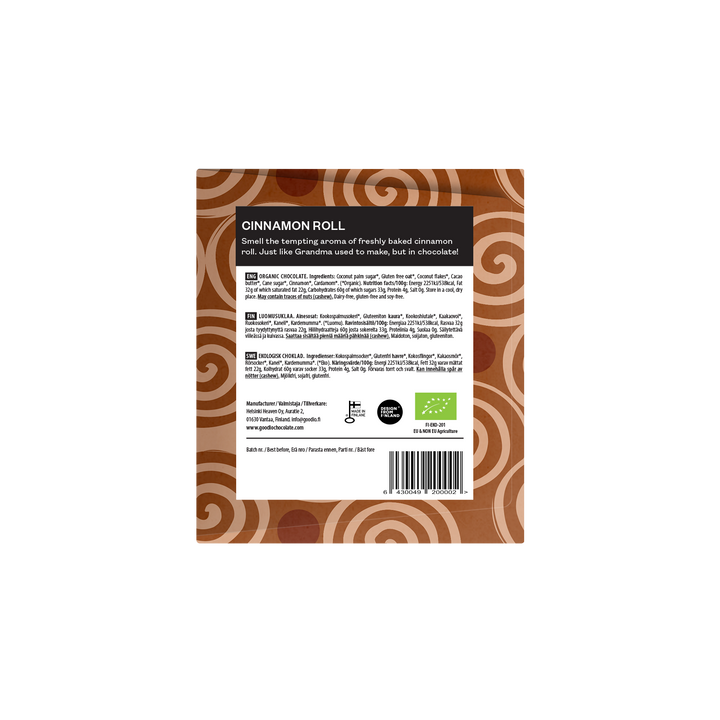 Goodio Chocolate - Cioccolato Vegano al Cinnamon Roll
