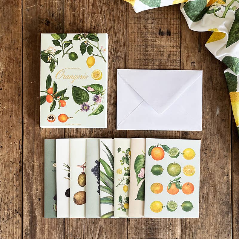Koustrupco - Confezione di 8 cartoline con buste Orangerie