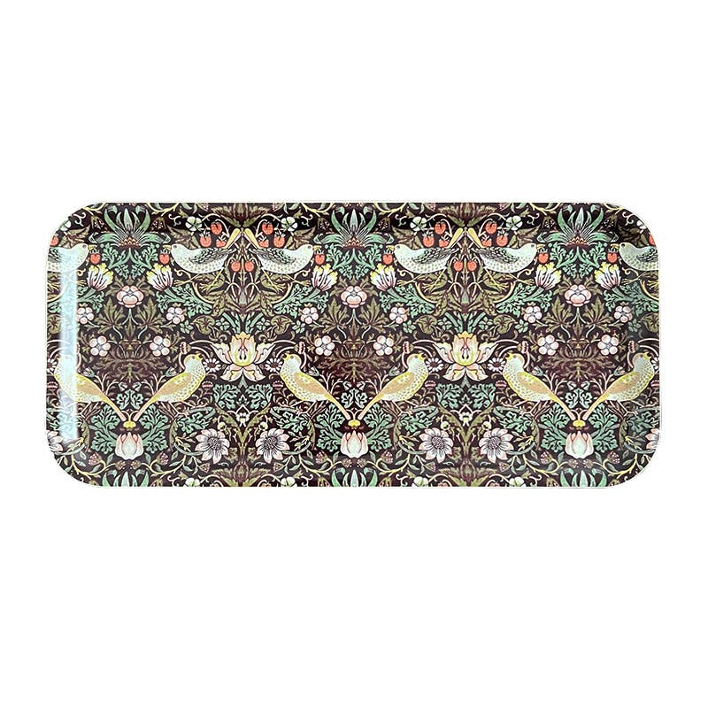 Koustrupco - Vassoio Rettangolare Bordeaux "Strawberry Thief" by William Morris