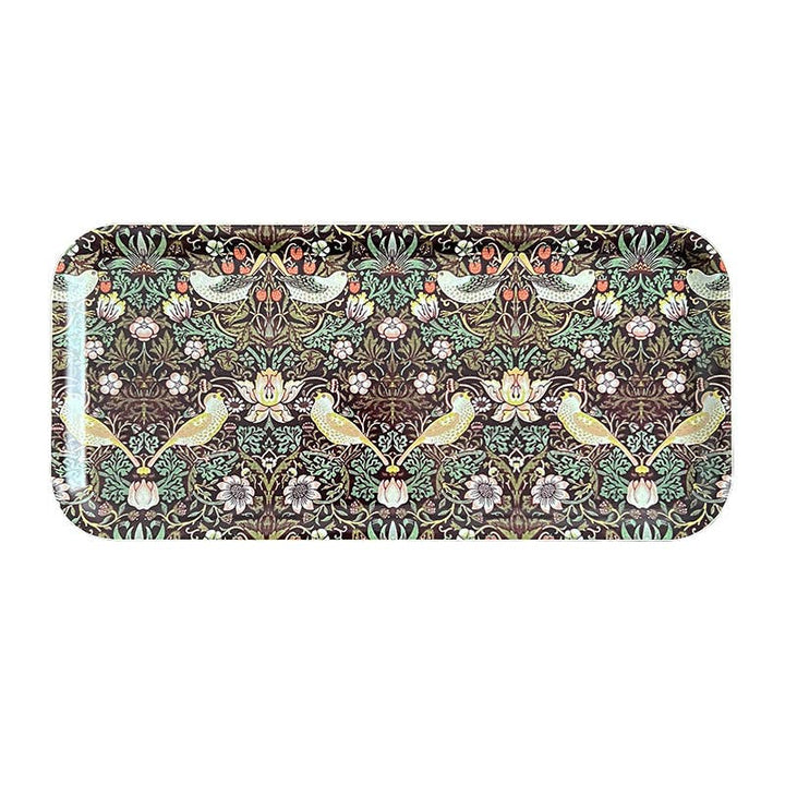 Koustrupco - Vassoio Rettangolare Bordeaux "Strawberry Thief" by William Morris