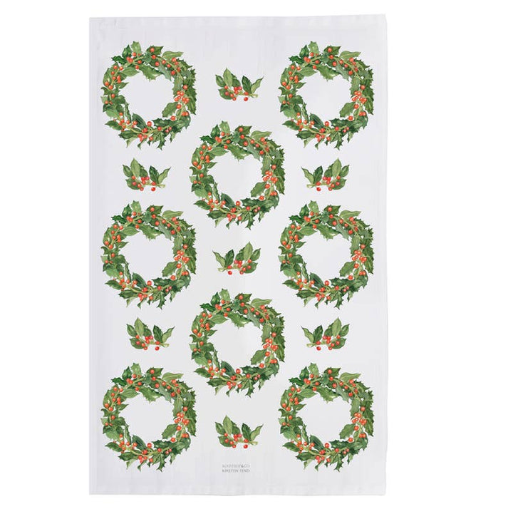 Koustrupco - Strofinaccio Ghirlanda Natale in 100% Cotone Organico