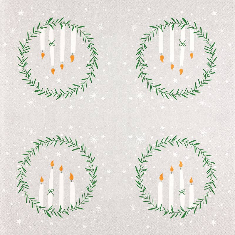Home Fashion - Tovaglioli Natalizi in Carta "Candele di Natale"