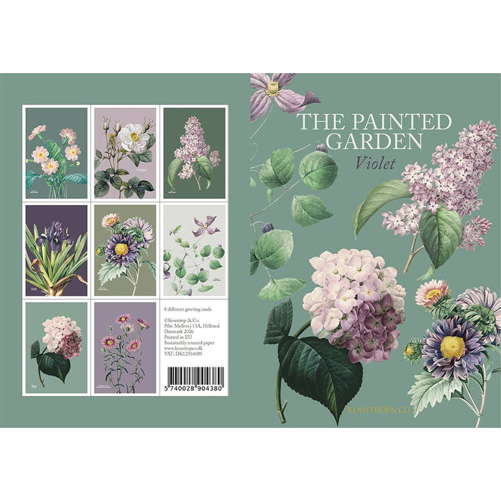 Koustrupco - Set di 8 Cartoline con Busta "La Violetta Del Giardino Dipinto"
