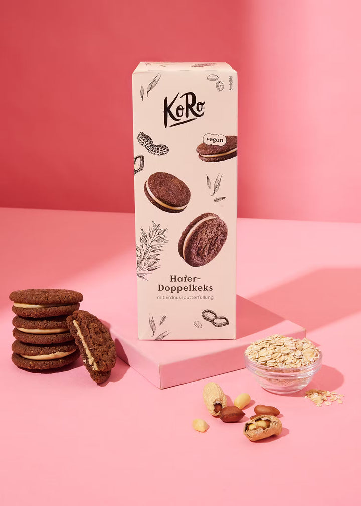 Koro - Doppio biscotto di avena con ripieno di crema di arachidi