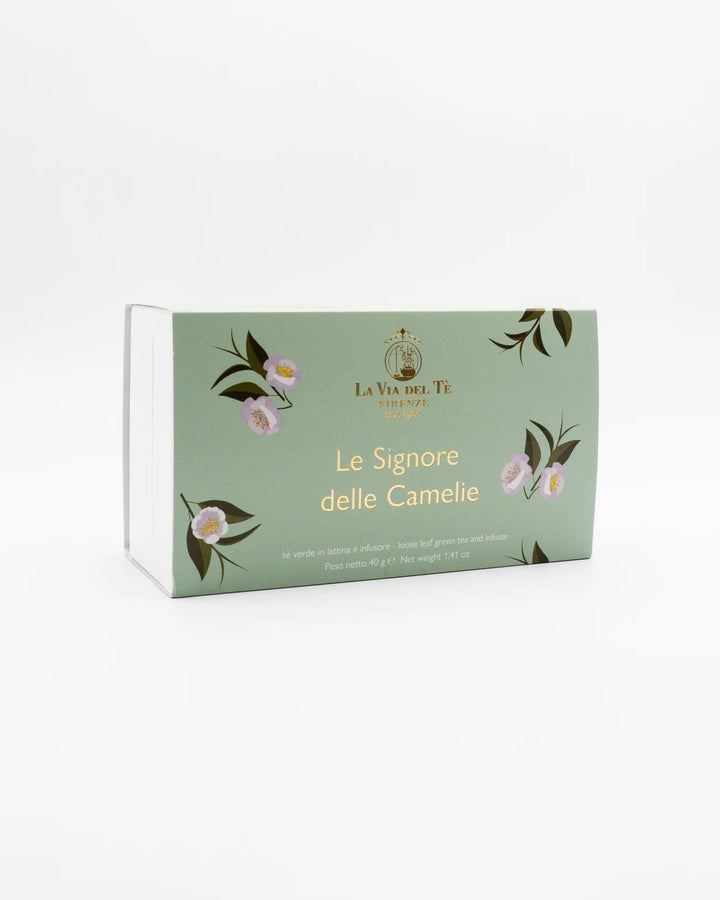 La Via del tè - Confezione Regalo Camelie Tè Verde in Lattina e Infusore 40g