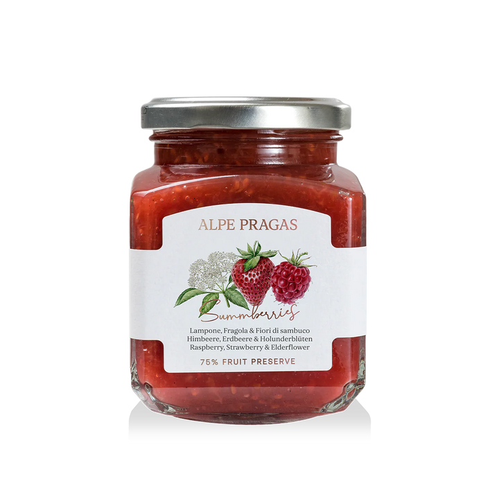 Alpe Pragas - Composta di Lampone, Fragola e Fiori di Sambuco 335g