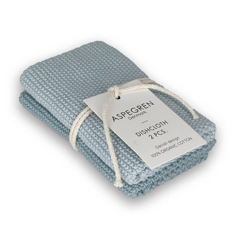 Aspegren Denmark - Set Canovacci Lavorati A Maglia Color Skyway 25x25 cm