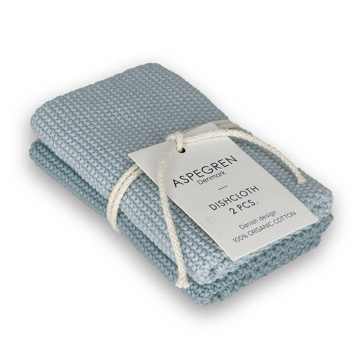 Aspegren Denmark - Set Canovacci Lavorati A Maglia Color Skyway 25x25 cm