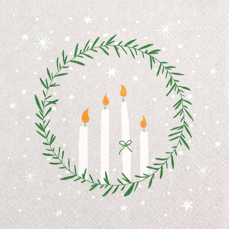 Home Fashion - Tovaglioli Natalizi in Carta "Candele di Natale"