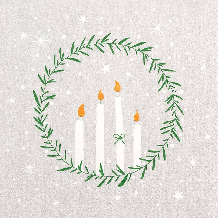Home Fashion - Tovaglioli Natalizi in Carta "Candele di Natale"