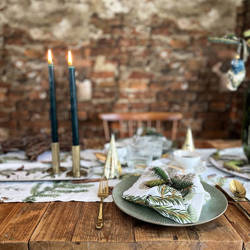 Koustrupco - Runner da Tavola in Lino con Pini