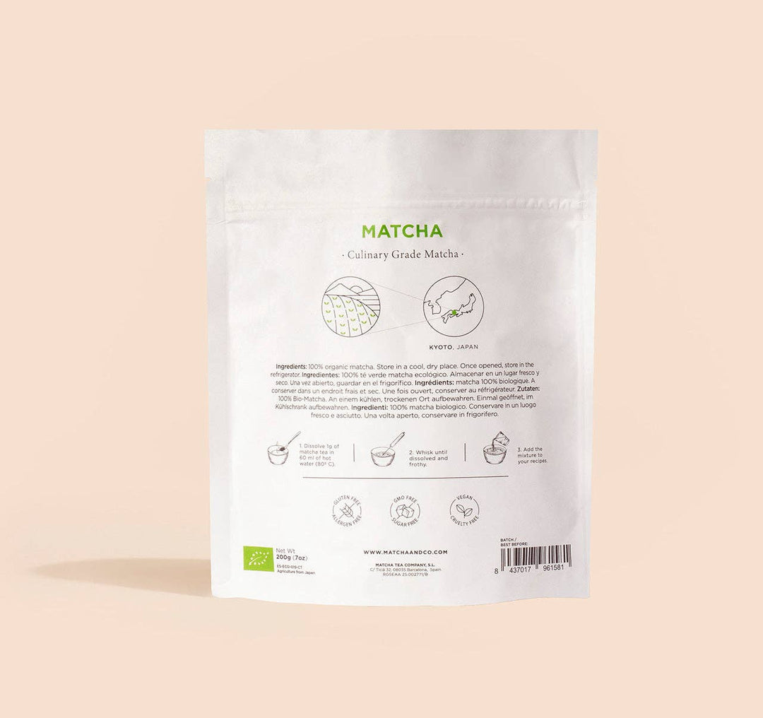 Matcha &amp; CO - Polvere di Tè Matcha BIO per Latte, Smoothies, Ricette 100g