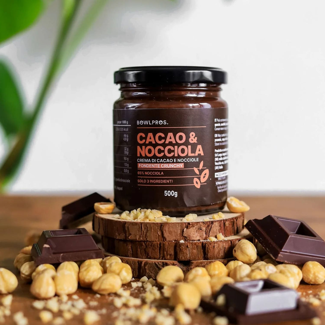 Bowlpros - Crema Proteica Cacao &amp; Nocciole Fondente Crunchy 180g