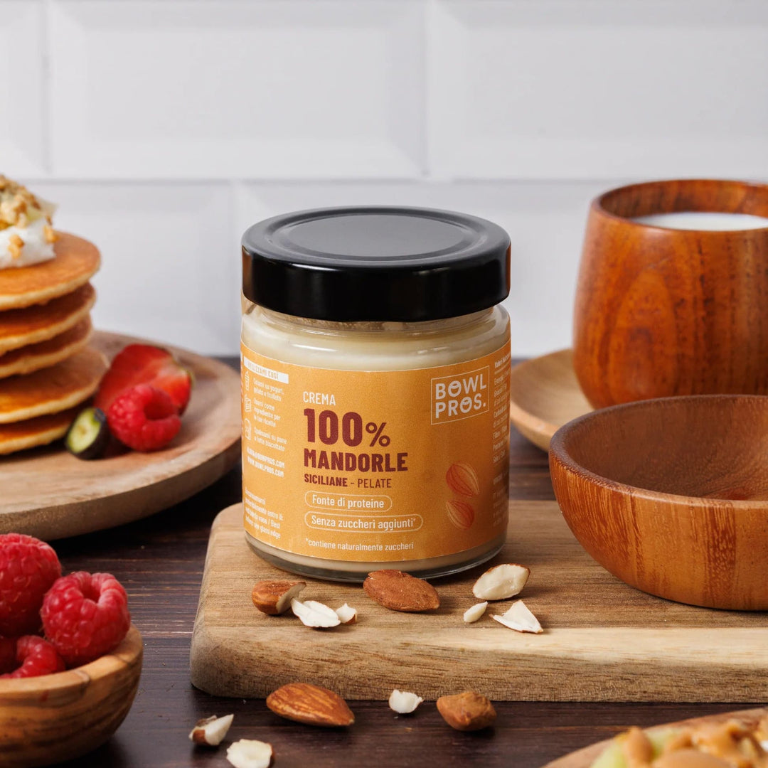 Bowlpros - Crema 100% Mandorle Siciliane Pelate 180g