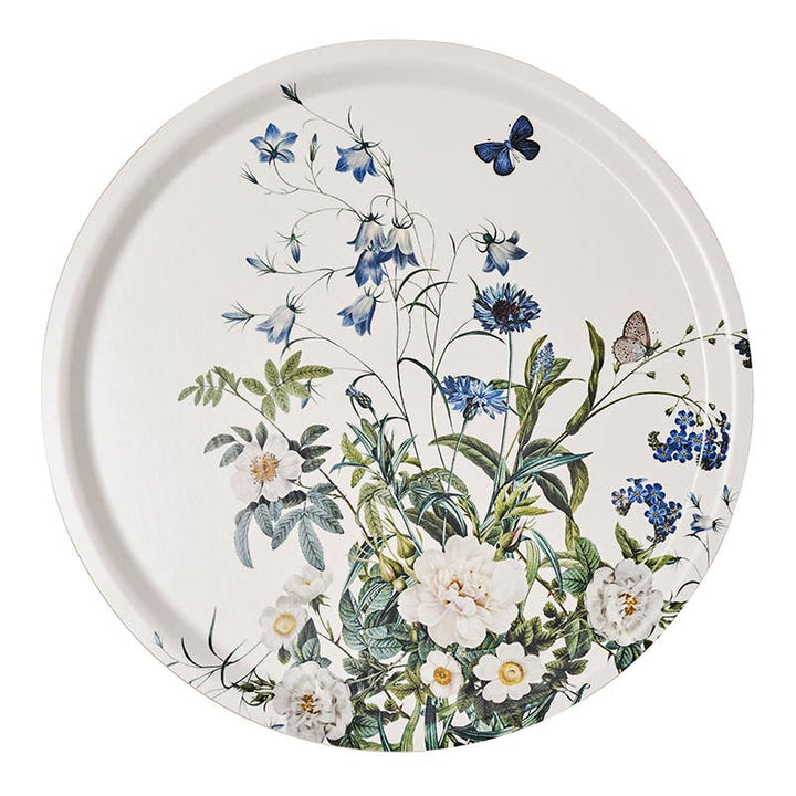 Koustrupco - Vassoio Rotondo Fiori Blu