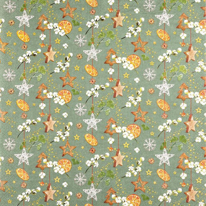 Home Fashion - Tovaglioli Natalizi in Carta "Decorazioni di Natale Verde"