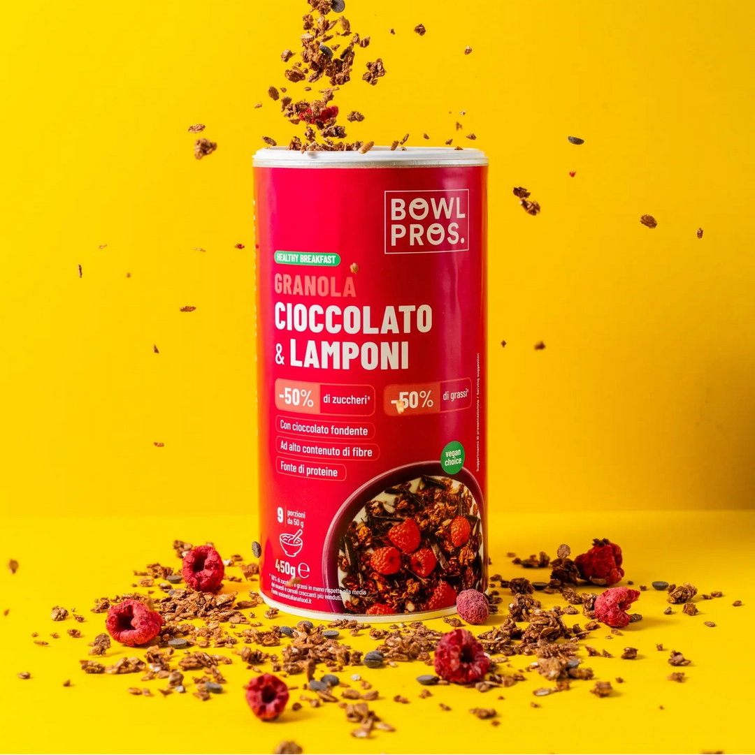 Bowlpros - Granola Cioccolato &amp; Lamponi Low Sugar 400g
