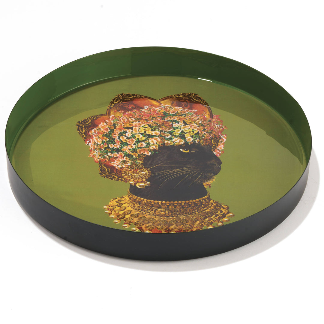 Gangzaï Design - Vassoio Rotondo In Ferro "Baghera" 33cm