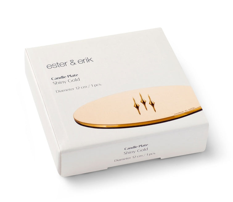 Ester &amp; Erik - Portacandele Piatto Oro Lucido 1pz 12cm
